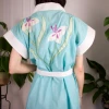 Feng Sway 60s Embroidered Applique Cotton Robe
